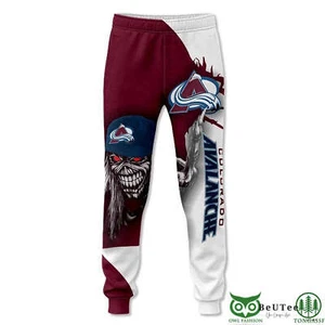Colorado Avalanche Sweatpants, Skull Wear Cap Avalanche Pants, Hockey Shirt Gift - Picture 1 of 2