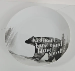 MIKASA “Wise Walkers” Bear Porcelain 8” Salad Plate Set of 2 White & Gray EUC! - Picture 1 of 7