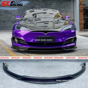 Real Carbon Fiber Front Lip Bumper Body kits Fits Tesla Model S Sedan 2016-2020 - Bild 1 von 12