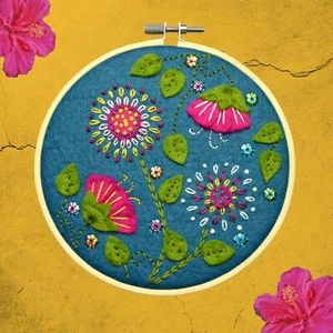 Corinne Lapierre Applique Felt Kit Tropical Flowers APPTRO1O - Picture 1 of 3