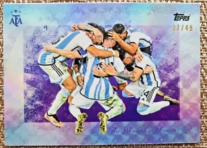 Topps 2022 argentinischer Weltmeister Der siegreiche Moment/49 lila Folie - Messi - Bild 1 von 2