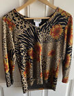 Coldwater Creek Size Smallblouse Women Pullover Floral Animal Print Lined Stret