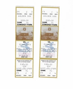 Chicago White Sox vs Minnesota Twins unbenutzte Baseball Tickets vom 25.09.1989 - Bild 1 von 2