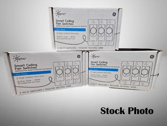 Pro Pack Box of 9 Cync GE Smart Ceiling Fan Switches White FAST FREE SHIPPING b - Image 1 of 4