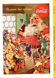 Coca-Cola Babbo Natale Pubblicità National Geographic Back Cover Dicembre 1953 - Foto 1 di 1