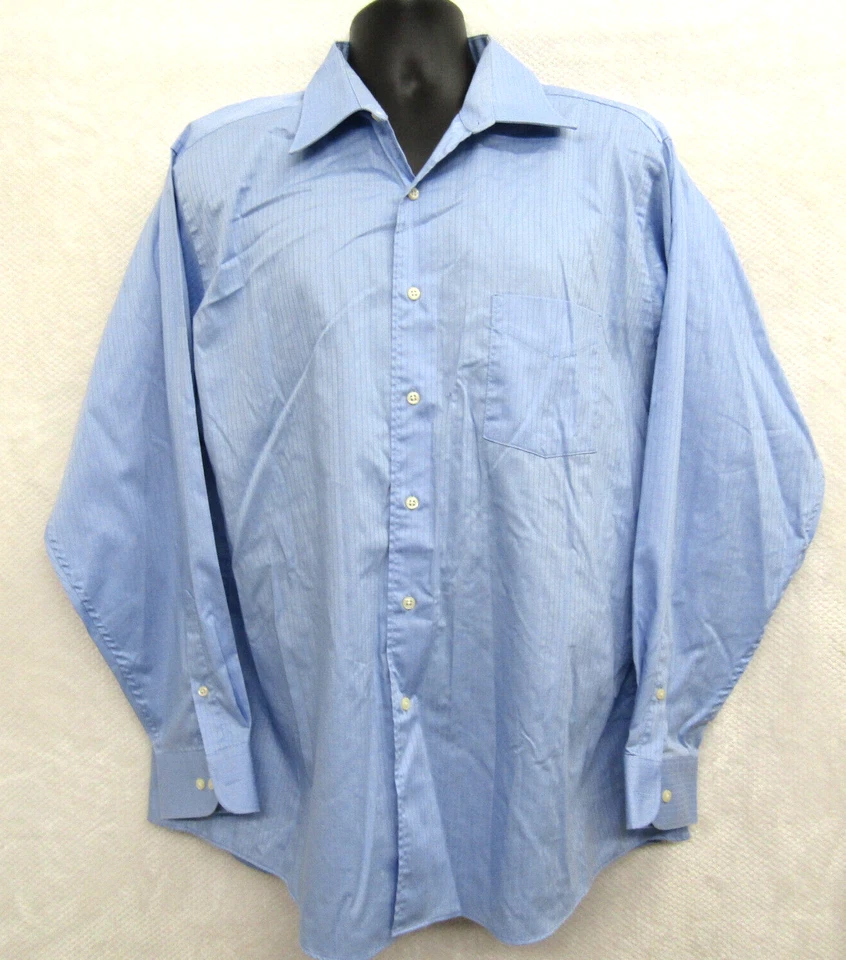 Arrow Blue Shirt Mens XLarge Long Sleeve Button Satin Twill Formal Casual Preppy - Image 1 of 4