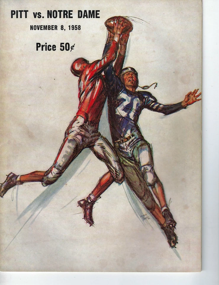 1958 11/8 football program Pitt Panthers Notre Dame Fighting Irish Mike Ditka Gd - Image 1 of 1