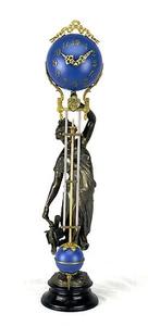 Beautiful Ansonia Cut 8 Day Movement Brass Huntress Lady Mystery Swinging Clock - Picture 1 of 11
