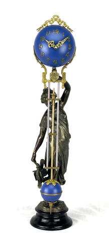 Beautiful Ansonia Cut 8 Day Movement Brass Huntress Lady Mystery Swinging Clock Cover