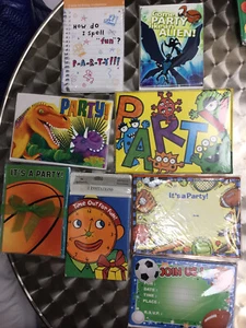 8 paquetes de invitaciones de fiesta de cumpleaños para niños estilo relleno sin usar marcas mixtas nuevas - Imagen 1 de 6