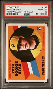 2024 Topps Throwback Thursday #137 Paul Skenes Rookie Star PSA 10 Gem Mint RC - Picture 1 of 10