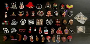 Set Of 53 Black Lives Matter BLM Shoe Charms For Crocs Makeup Girl Queen Tupac - Picture 1 of 1