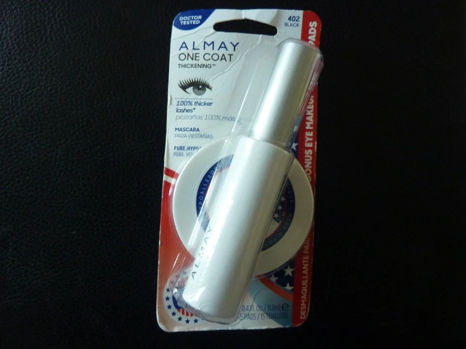 Утолщающая тушь для ресниц Almay One Coat - ЧЕРНАЯ #402 - с бонусом 15 шт. прокладки для снятия макияжа - Изображение 1 из 1