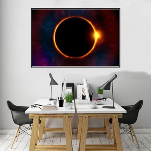 Solar eclipse Canvas Poster Unframed Picture Living Room Home Wall Art Decor - Picture 1 of 6