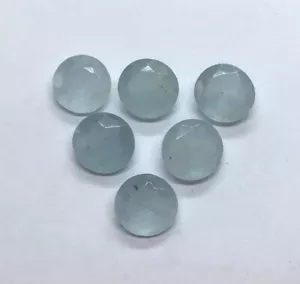 Piedra preciosa natural suelta aguamarina corte redondo facetada AA para hacer todas las joyas - Imagen 1 de 24