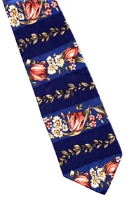 Corbata de seda a rayas margaritas con billete de barro a rayas marinas - Imagen 1 de 3