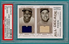 2012 Panini National Treasure Combos Robinson/Snider Game Used Jersey/Bat PSA 10