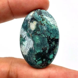 65Cts Hubie Turquoise Cabochon Oval Loose Gemstone 41x28x8MM KJ-368 - Picture 1 of 3