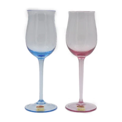 Meissen copas de vino Wave Play Kali Glass azul y rosa 2 copas - Imagen 1 de 4