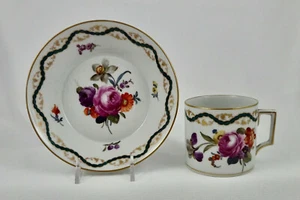 Antique Austrian Coffee Cup & Saucer, Meissen Style - Picture 1 of 7