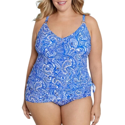 Vestido de baño Liz Claiborne cachemir tallas grandes 16W, 22W, 24W nuevo precio de venta sugerido por el fabricante $109.00 Foto 1 de 4