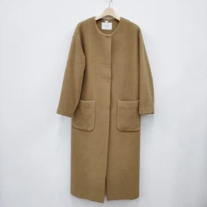 IENA SLOBE 18-020-912-3210-4-0 Collarless long coat wool coat beige 3-1226A◎ - Picture 1 of 4