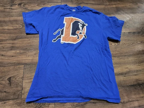 Adult L Durham Bulls Blue T-Shirt by Majestic - Minor League Baseball Cover