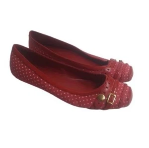 Rialto Comfort Braid Pitt Red Polka Dot Flats Womens Size 9M - Picture 1 of 6