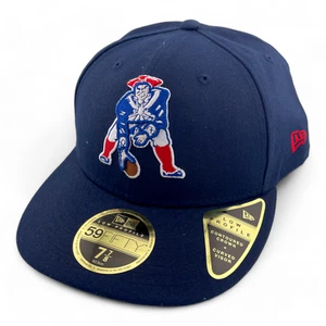 Cappello aderente New Era New England Patriots NFL Navy 59FIFTY basso profilo 7 7/8 - Foto 1 di 6