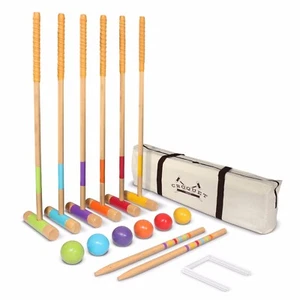 GoSports Premium Croquet Set for Adults & Kids - Classic Lawn Game - Picture 1 of 6