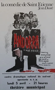 "ANDORRA von Max FRISCH" Original Plakat geflochten (Jean Dasté & Michel Dubois) - Bild 1 von 1