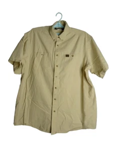 Riggs Workwear by Wrangler kurzärmliges Hemd mit Knopfleiste Herren 2XT hellbraun Baumwolle - Bild 1 von 7