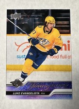 2023-24 Upper Deck LUKE EVANGELISTA Young Guns Clear Cut Acetate Rookie RC