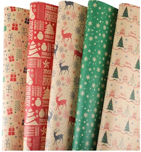Christmas Wrapping Paper- 5 Jumbo Sheets- Christmas Decorations | Christmas Gift - Picture 1 of 7