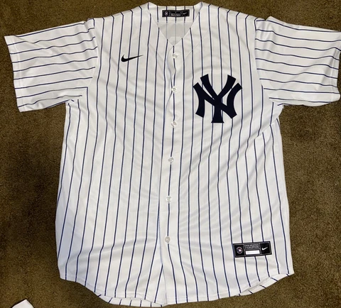 Nike MLB New York Yankees #24 Gary Sanchez Home Pinstripe Jersey Size Large Cover