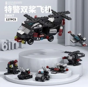 LeLeBrother SWAT helicopters 6-in-1 building block toy set Size 6X9X14.2cm - Picture 1 of 2