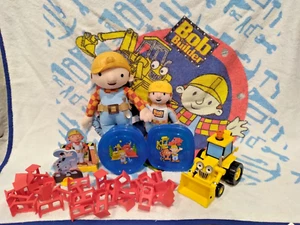 Vintage Bob The Builder Mixed Lot Kids Bath Towel Lunch Container Plush Scoops - Picture 1 of 14