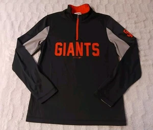 San Francisco Giants Boy's 1/4 Zip Pullover Shirt Black/Orange Large (14/16) - Picture 1 of 7