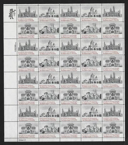 USA Stamps — Full Pane of 40 — 1980, American Architecture Series #1838-1841 MNH - Picture 1 of 2