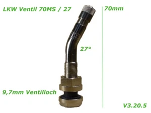 BL70MS-27 Metal Valve Alcoa Truck Bus, Nickel Plated 9.7mm 27° Bent Nickel Plated - Picture 1 of 1