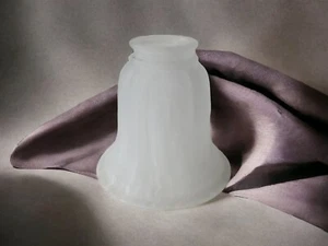 Frosted Bell Ribbed Glass White Light Fixture Ceiling Fan Shade 5" High - Imagen 1 de 14