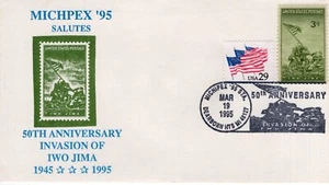 50TH ANN INVASION OF IWO JIMA - DEARBORN HGTS, MI 1995 FDC17609 - Bild 1 von 1