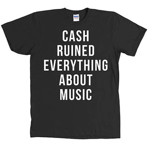 T-shirt nera divertente CREAM Cash ROVINATA tutto sulla MUSICA NUOVA CON ETICHETTE - Foto 1 di 1