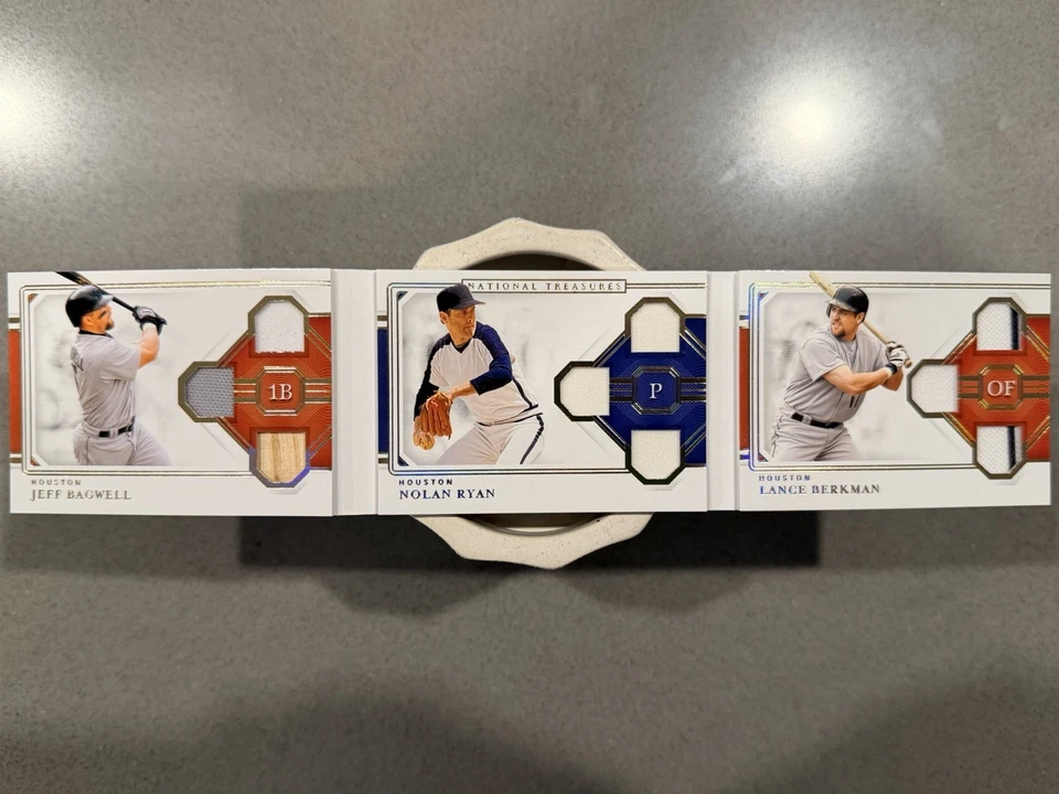 Tríos triple leyenda Panini National Treasures 2021 Bagwell/Ryan/Berkman/99 Foto 1 de 4