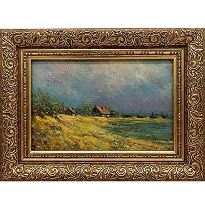 Seascape oil painting Original art Impressionism Realism painting 4x6 mini Art - Image 1 of 4