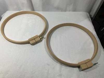 2 Wooden Needlepoint Quilting Sewing Embroidery Hoop Hoops 14" - Image 1 of 4