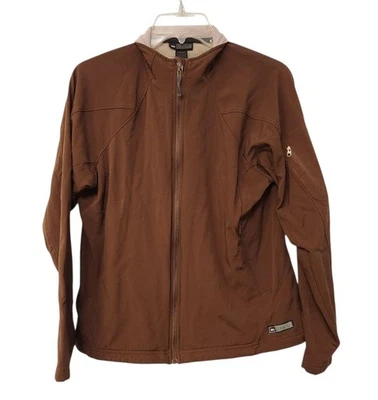 Chaqueta de exterior REI Soft Shell para mujer grande marrón forrada de vellón cremallera completa cálida Foto 1 de 4