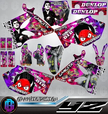 Kit de gráficos calcomanías pegatinas Yamaha YZ 125-250 2002-2014, kit de gráficos calcomanías YZ Foto 1 de 2
