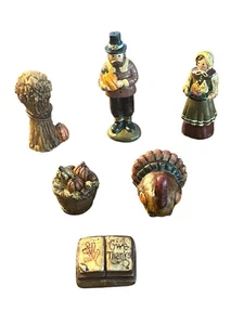 The Salem Collection 6-teiliges Set Miniatur Thanksgiving/Herbst Ernte Figuren 3 Zoll - Bild 1 von 11