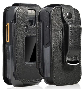 Noir Végétalien Cuir Form-Fit Coque Avec Clip Ceinture pour Sonim XP3 XP3800 - Photo 1 sur 11